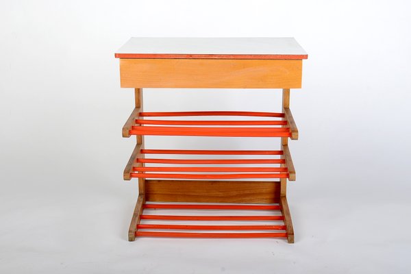 Mid-Century Modern Shoe Rack Side Table, 1960s-VHD-1389517