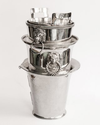 Mid-Century Modern Silver Plated Champagne Cooler and Ice Bucket, 1950s-YK-2024569