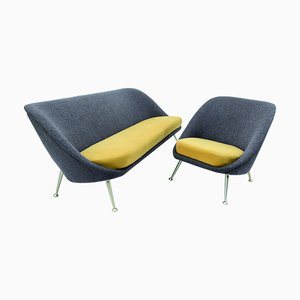 Mid-Century Modern Sofa and Chair, 1950s, Set of 2-URD-1093518