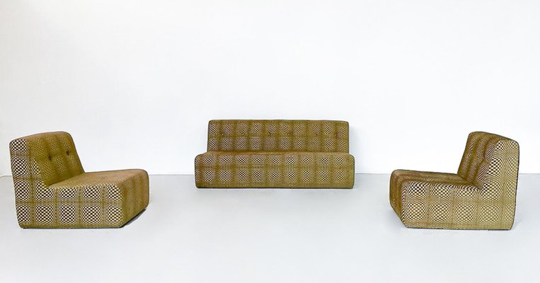 Mid-Century Modern Sofa and Lounge Chairs, Italy, 1970s, Set of 3-FGA-1724515