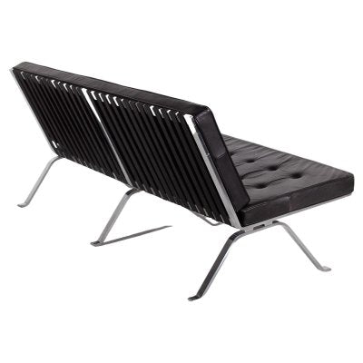 Mid-Century Modern Sofa in Black Leather and Chrome by Hans Eichenberger, 1969-KL-1423410