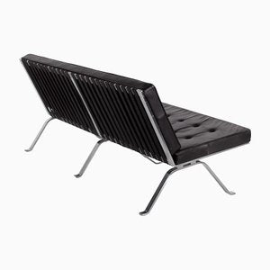 Mid-Century Modern Sofa in Black Leather and Chrome by Hans Eichenberger, 1969-KL-1423410