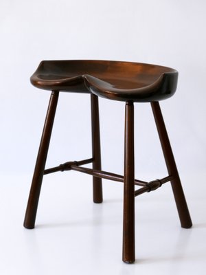 Mid-Century Modern Solid Wood Stool, Germany, 1950s-WPT-1360255