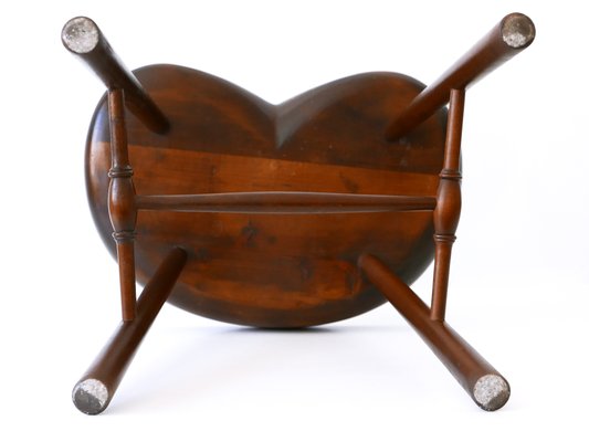 Mid-Century Modern Solid Wood Stool, Germany, 1950s-WPT-1360255