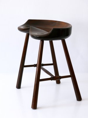 Mid-Century Modern Solid Wood Stool, Germany, 1950s-WPT-1360255