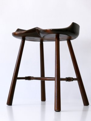 Mid-Century Modern Solid Wood Stool, Germany, 1950s-WPT-1360255