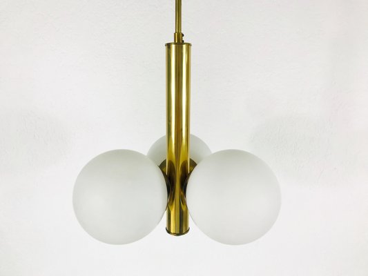 Mid-Century Modern Space Age Golden 3-Arm Chandelier from Kaiser Leuchten, 1960s-PUK-617832