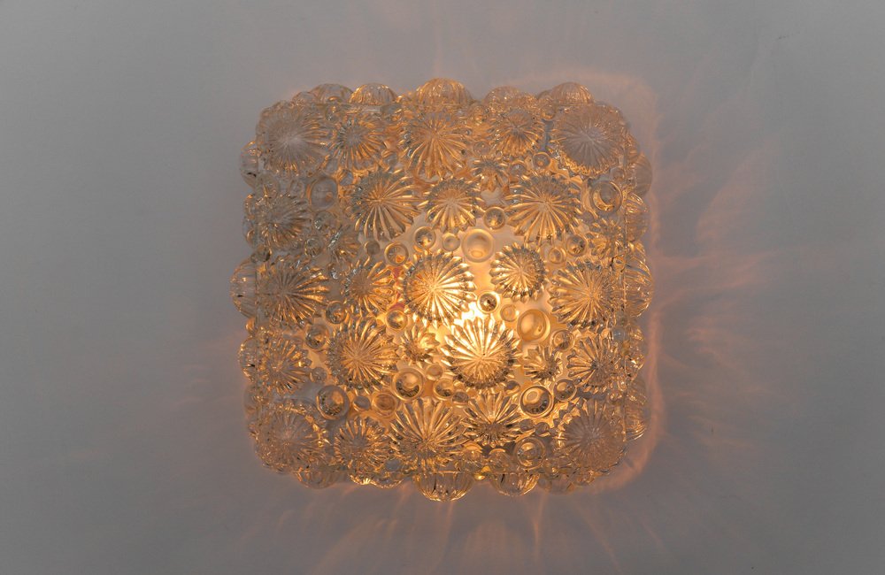 Mid-Century Modern Square 3d Fossil Shell-Shaped Flush Mount, 1960s