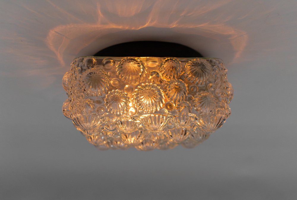 Mid-Century Modern Square 3d Fossil Shell-Shaped Flush Mount, 1960s