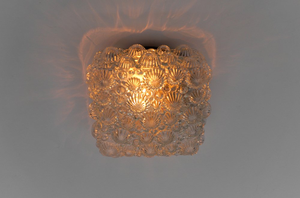 Mid-Century Modern Square 3d Fossil Shell-Shaped Flush Mount, 1960s