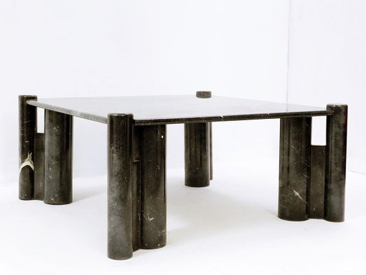 Mid-Century Modern Square Black Marble Coffee Table, 1970s-NYF-2024145