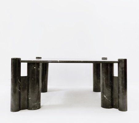 Mid-Century Modern Square Black Marble Coffee Table, 1970s-NYF-2024145