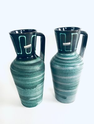 Mid-Century Modern Studio Pottery Vase Set by Scheurich, West Germany, 1960s, Set of 2-RQV-942085