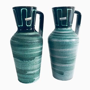 Mid-Century Modern Studio Pottery Vase Set by Scheurich, West Germany, 1960s, Set of 2-RQV-942085