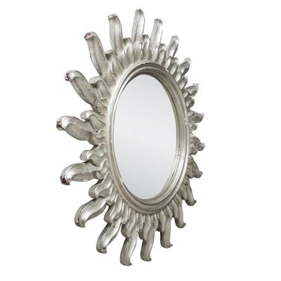 Mid-Century Modern Sun Mirror in Silver Bath Wood, 1960-UZ-1223958