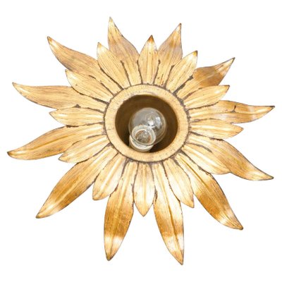 Mid-Century Modern Sunburst Brass Pendant Lamp, 1960s-WM-1058452