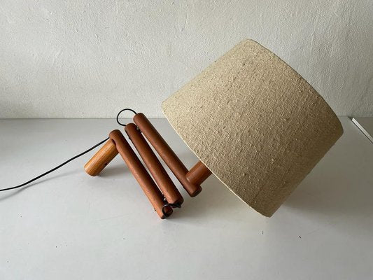 Mid-Century Modern Swedish Adjustable Wall Lamp in Wood with Fabric Shade, 1960s-RDS-1420009