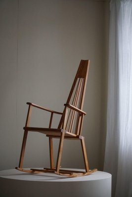 Mid-Century Modern Swedish Sculptural Rocking Chair in Pine, 1960s-MXF-1808370