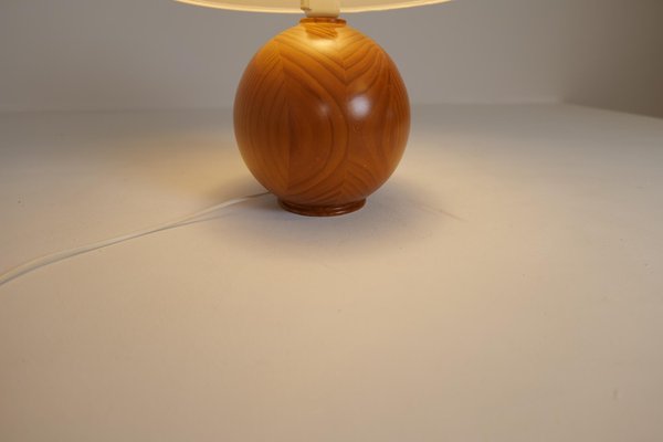 Mid-Century Modern Swedish Solid Pine Sculptural Table Lamp, 1970s-UYK-1191707