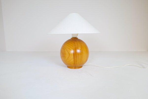 Mid-Century Modern Swedish Solid Pine Sculptural Table Lamp, 1970s-UYK-1191707