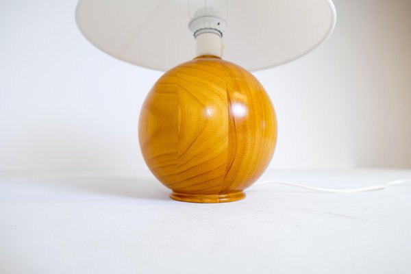 Mid-Century Modern Swedish Solid Pine Sculptural Table Lamp, 1970s-UYK-1191707