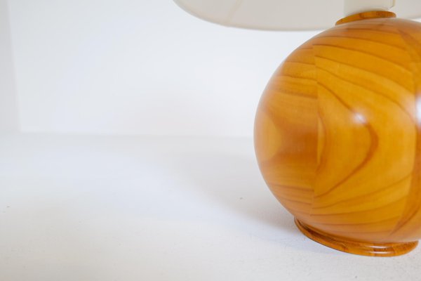 Mid-Century Modern Swedish Solid Pine Sculptural Table Lamp, 1970s-UYK-1191707