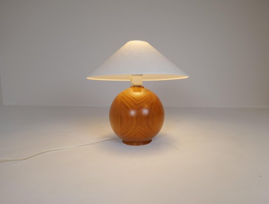 Mid-Century Modern Swedish Solid Pine Sculptural Table Lamp, 1970s-UYK-1191707