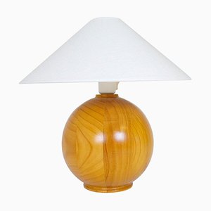 Mid-Century Modern Swedish Solid Pine Sculptural Table Lamp, 1970s-UYK-1191707