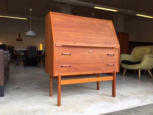 Mid-Century Modern Swedish Teak Secretary Writing Desk by Arne Wahl Iversen-WSA-1315733