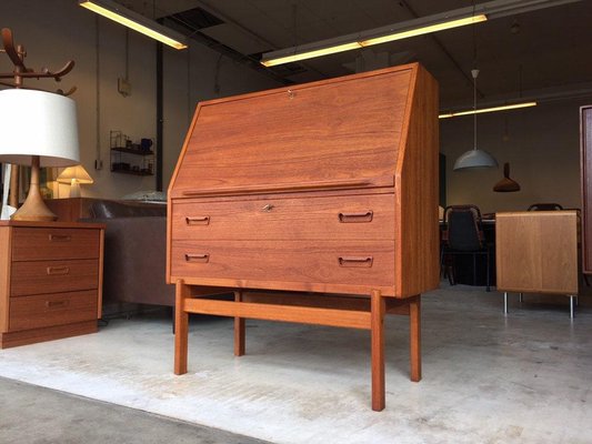 Mid-Century Modern Swedish Teak Secretary Writing Desk by Arne Wahl Iversen-WSA-1315733