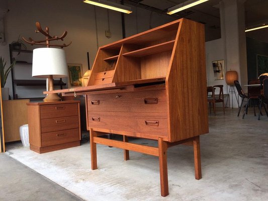 Mid-Century Modern Swedish Teak Secretary Writing Desk by Arne Wahl Iversen-WSA-1315733