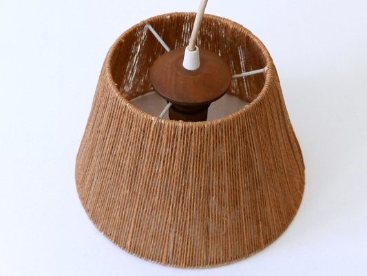 Mid-Century Modern Swing Teak & Sisal Wall Light, Denmark, 1960s-WPT-2016281