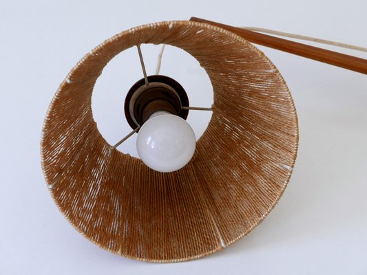 Mid-Century Modern Swing Teak & Sisal Wall Light, Denmark, 1960s-WPT-2016281