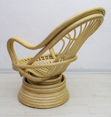 Mid-Century Modern Swivel and Rocking Bamboo Chair, 1970s-FER-767942