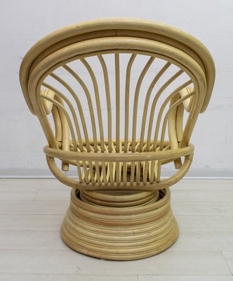 Mid-Century Modern Swivel and Rocking Bamboo Chair, 1970s-FER-767942