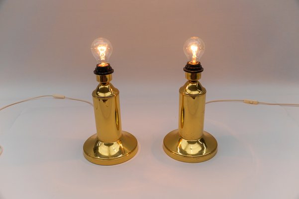 Mid-Century Modern Table Lamp in Brass, 1960s, Set of 2-KQB-1812013