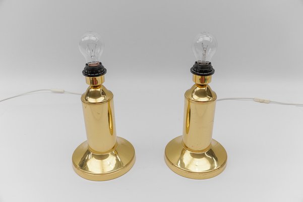 Mid-Century Modern Table Lamp in Brass, 1960s, Set of 2-KQB-1812013