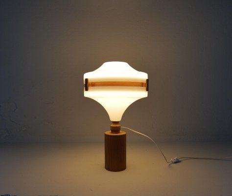 Mid-Century Modern Table Lamp in Pine and Acrylic, Sweden, 1970s-UYK-1773763