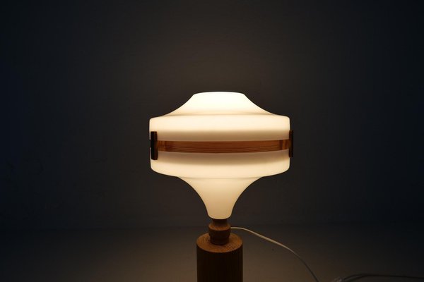 Mid-Century Modern Table Lamp in Pine and Acrylic, Sweden, 1970s-UYK-1773763