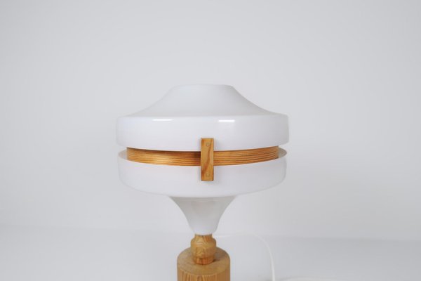 Mid-Century Modern Table Lamp in Pine and Acrylic, Sweden, 1970s-UYK-1773763