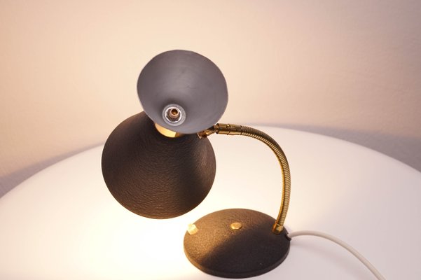 Mid-Century Modern Table Lamp with Black Shade, 1950s-KIJ-838167