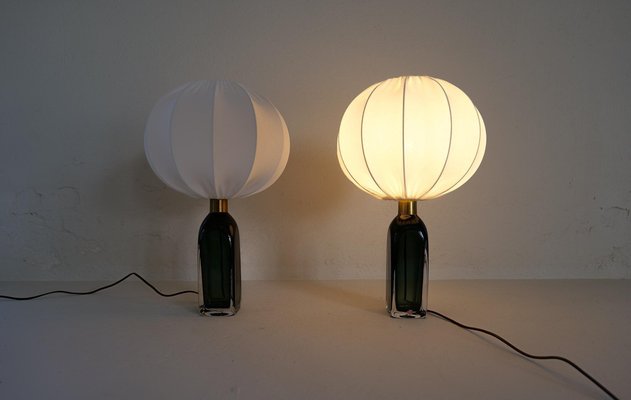 Mid-Century Modern Table Lamps attributed to Carl Fagerlund for Orrefors, Sweden, 1960s, Set of 2-UYK-1723505