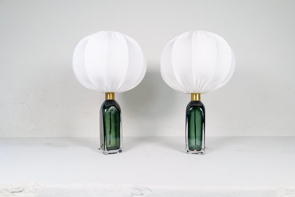 Mid-Century Modern Table Lamps attributed to Carl Fagerlund for Orrefors, Sweden, 1960s, Set of 2-UYK-1723505