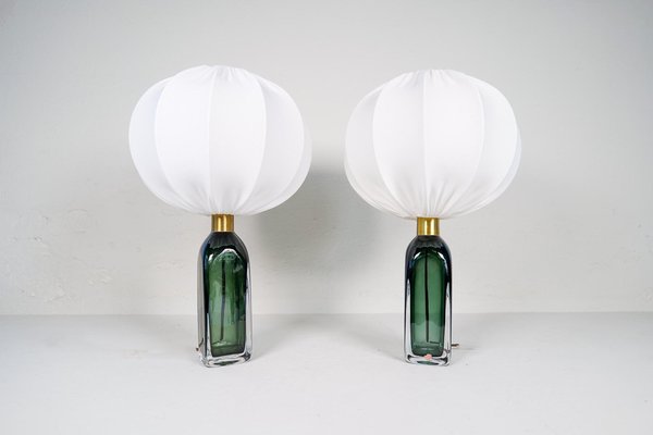 Mid-Century Modern Table Lamps attributed to Carl Fagerlund for Orrefors, Sweden, 1960s, Set of 2-UYK-1723505