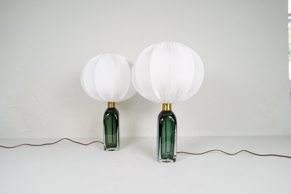 Mid-Century Modern Table Lamps attributed to Carl Fagerlund for Orrefors, Sweden, 1960s, Set of 2-UYK-1723505