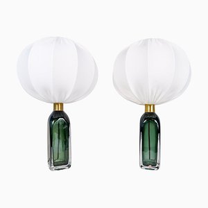 Mid-Century Modern Table Lamps attributed to Carl Fagerlund for Orrefors, Sweden, 1960s, Set of 2-UYK-1723505