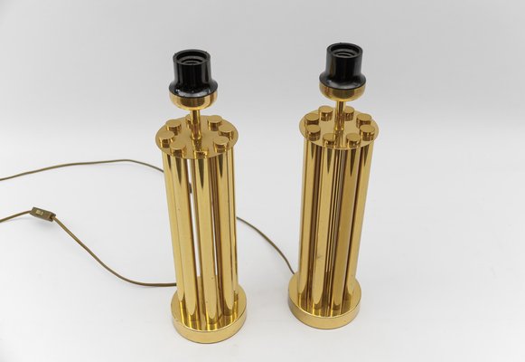 Mid-Century Modern Table Lamps in Brass, 1960s, Set of 2-KQB-1782506