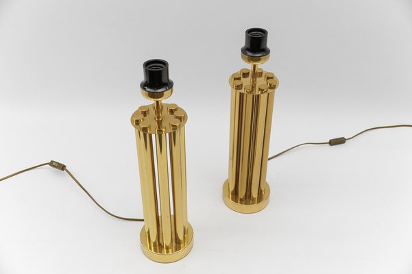 Mid-Century Modern Table Lamps in Brass, 1960s, Set of 2-KQB-1782506