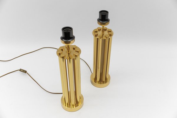 Mid-Century Modern Table Lamps in Brass, 1960s, Set of 2-KQB-1782506