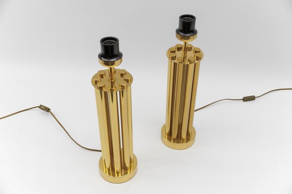 Mid-Century Modern Table Lamps in Brass, 1960s, Set of 2-KQB-1782506